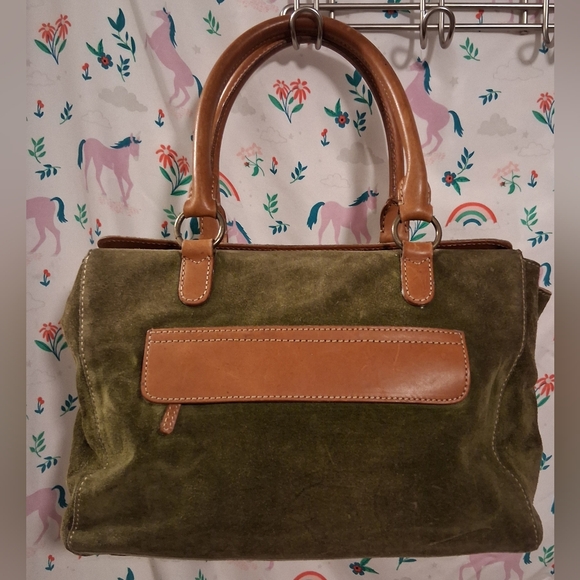 J. Crew Handbags - EUC RARE Vintage Y2K J. Crew Forest Green Suede Boho Cottage Prep Flap Top Purse